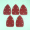 120 Pcs Triangle Sand Paper With Holes Flocking Self Adhesive Dark Red 9