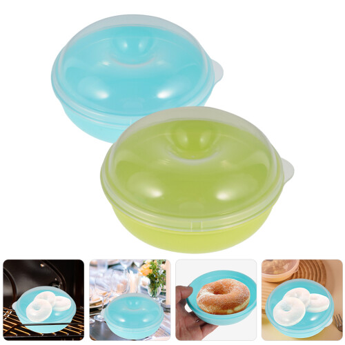 2 Stuks Magnetronbestendige Donut Opslagdoos Dispenser Bagelcontainer 1