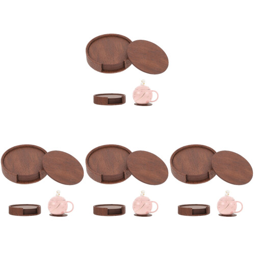 24 Pcs Practical Cup Mats Pu Tumbler Pads Round Tea Cup Pads 1
