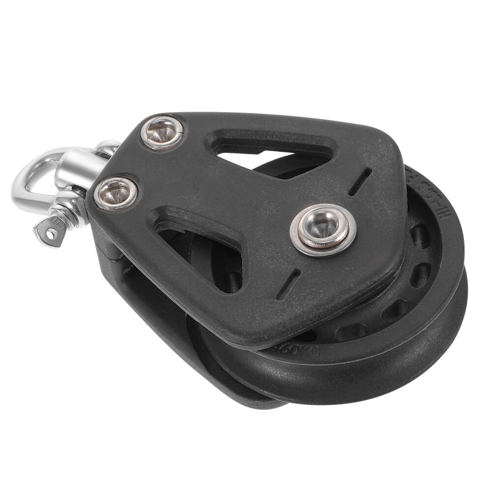 2Pcs Sailboat Pulley Nylon Crane Wheel Lifting Single Swivel Block 031043018141