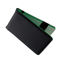 Portable Golf Scorebook PU Leather Black Lightweight Scorecard Holder Fits Standard Cards For Men And Women