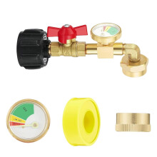 Propane Grills Connectors With Pressure Gauge Propane Conversion Fitting Metal Texture For BBQ Setup