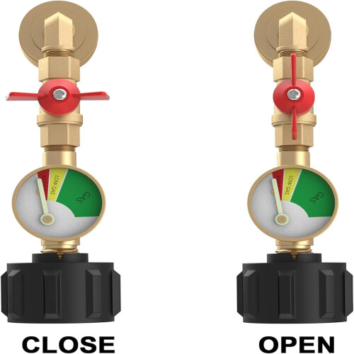 Propane Grills Connectors With Pressure Gauge Propane Conversion Fitting Metal Texture For BBQ Setup 1