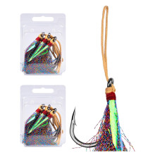 Bucktail Teaser Fishing Hooks 2 Pack Barbed Bucktail Teasers High Carbon Steel Black For Boat Trolling Casting