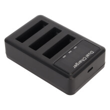 Dreifachkamera-Batterieladegerät mit Power-Anzeige für NP BG1 W210 H50 Schwarz