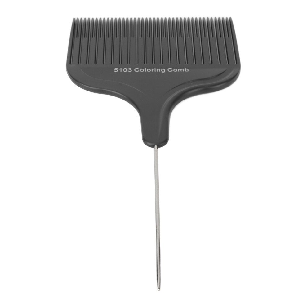 Black Professional Steel Needle Tail Comb For Hair Dyeing Highlights