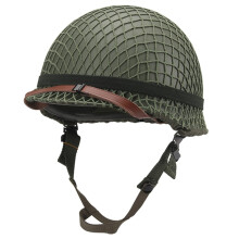Outdoor Green WW2 US M1 Helmet Steel Field With Net Cover Camouflage Netting Cat Eye Belt