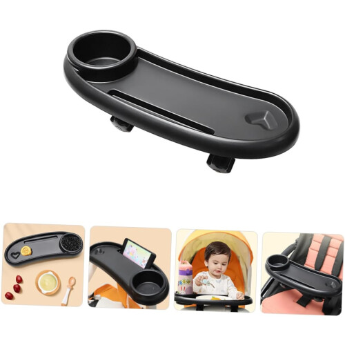Removable Stroller Tray Detachable Plastic Snack Tray Cup Holder Drinks Holder For Stroller And Buggy Board Outings 1