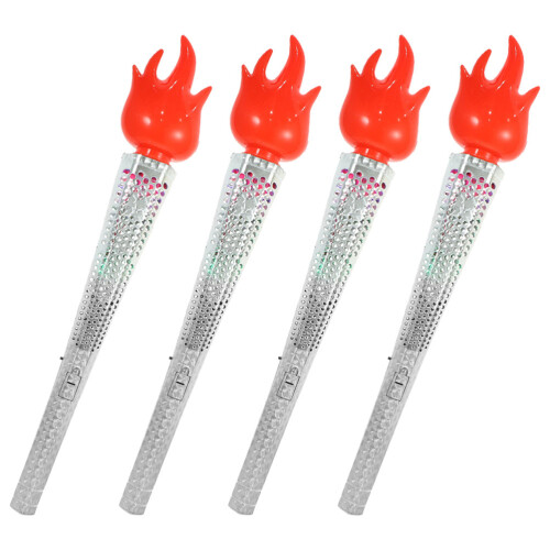 4Pièces Torches Jouets Ludiques Argentées ABS Pour Performance Et Fête 1
