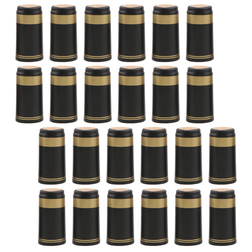 250 Pcs Golden Edging Heat Shrink Capsules PVC Wraps 2