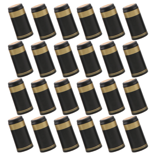250 Pcs Golden Edging Heat Shrink Capsules PVC Wraps 1