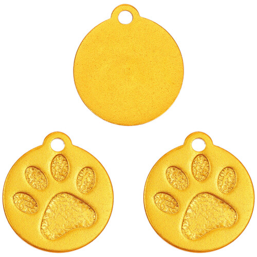 3Pcs Personalized Aluminum Pet ID Tags Dog Paw Shape Hanging Tags 2