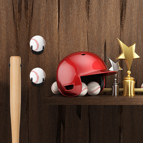 6 Pcs Baseball Bat Holders Sturdy Wall Mounted Display Racks 2