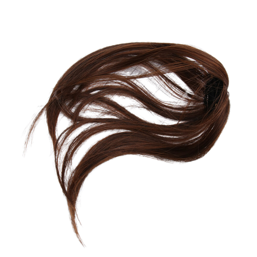 Artibetter 1Pc Clip In Invisible Seamless 3D Air Bangs Hairpiece Light Brown