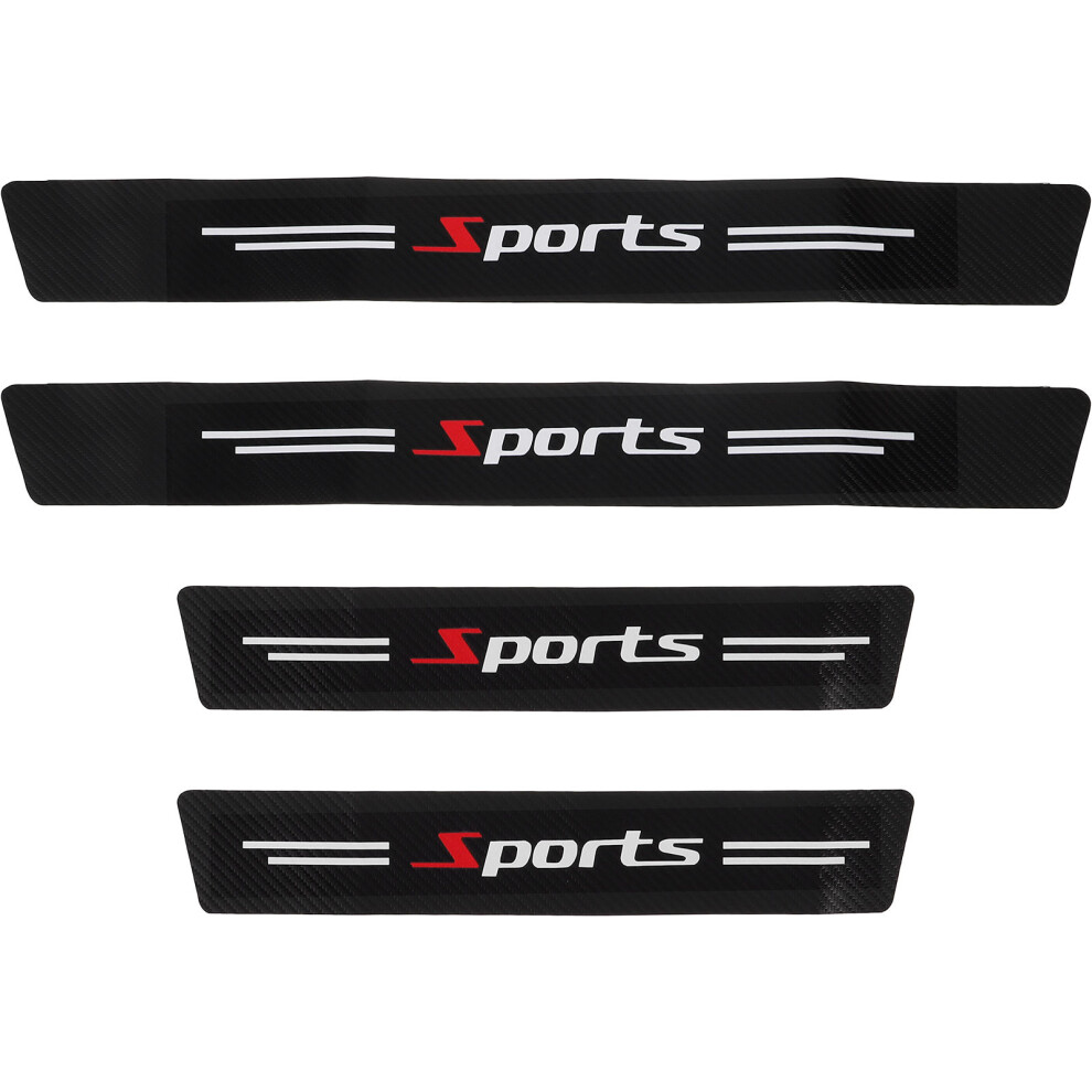4Pcs Universal Car Door Sill Protector Carbon Fiber Anti Scratch Strips 3361301071517