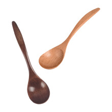 2Pcs Wooden Kids Dessert Spoons For Soup And Rice