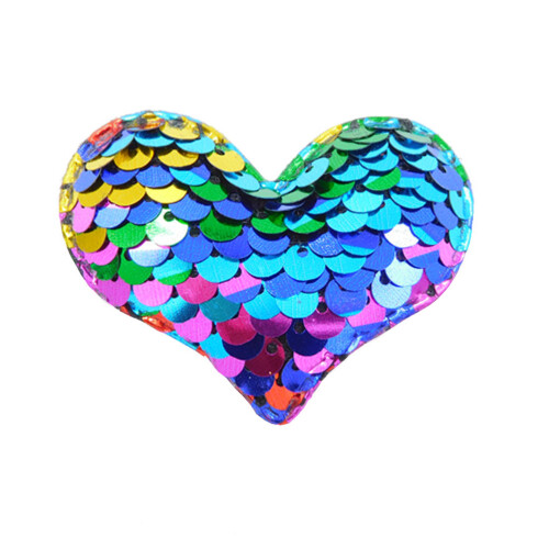 7Pc Children's Heart Sequins Diy Reversible False Nails Crafts 1