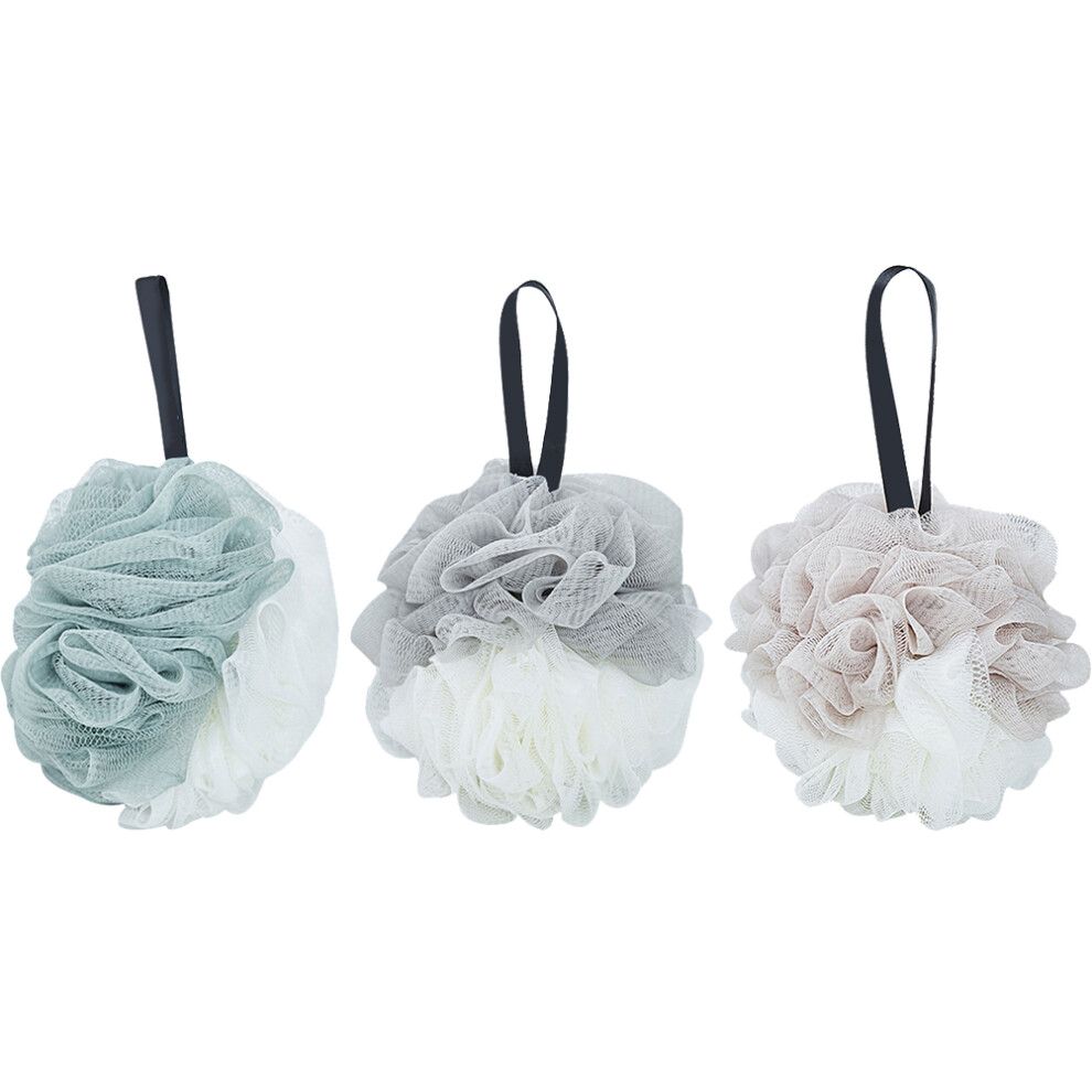 Villcase 3Pcs Bathing Flowers Shower Sponge Mesh Nets Reusable Scrubbers For Adults