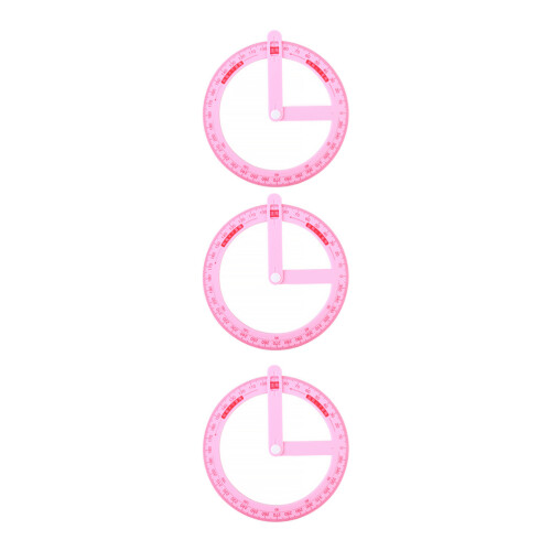 3Pcs Plastic Protractor Student Teacher Aid For School