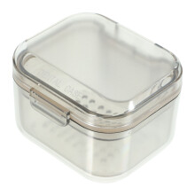 Black Plastic Denture Holder Portable Storage Case for Teeth