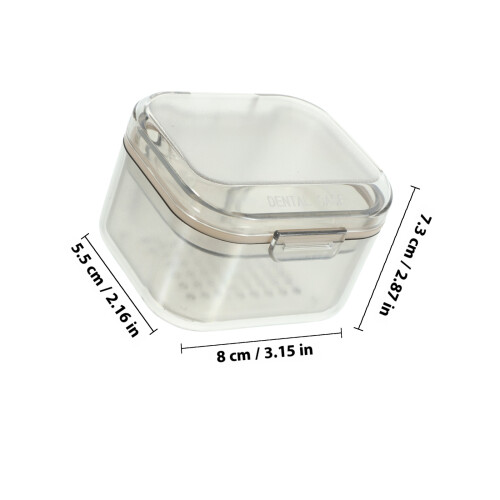 Black Plastic Denture Holder Portable Storage Case for Teeth 1