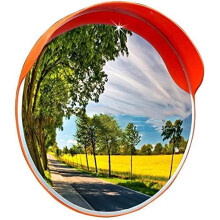 Convex Safety Mirror Outdoor Polycarbonate 45cm Wide-Angle Traffic Road Mirror