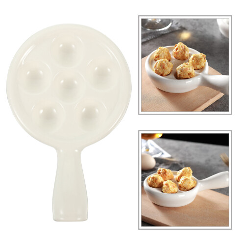 Ceramic Escargot Plate With 6 Holes For Seafood Baking 2