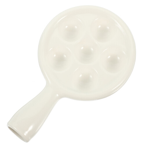 Ceramic Escargot Plate With 6 Holes For Seafood Baking