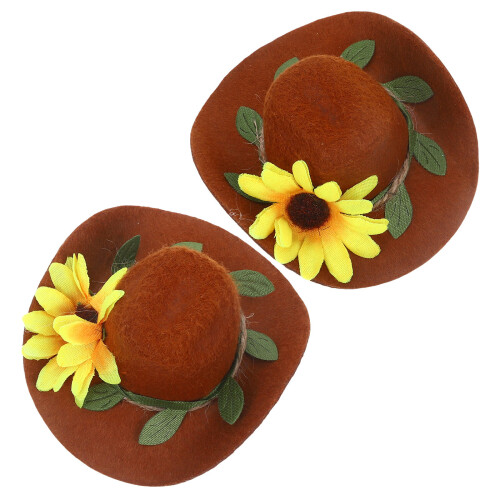 4 Pcs Wine Bottle Cowboy Hat Ornaments For Parties