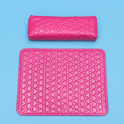 Square Nail Salon Cushions With Heart Pattern Pu Hand Pillow 2