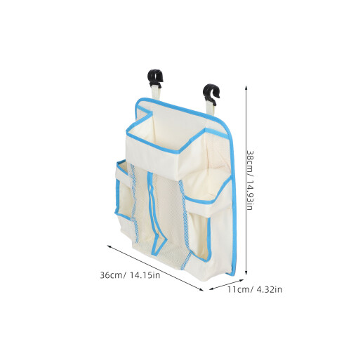 White Oxford Hanging Crib Storage Bag Multi-Functional Organizer 1