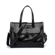 Briefcase for Men, Men's Business Briefcase Bag, Shoulder Diagonal Style, Noir, Travel and Office Bag