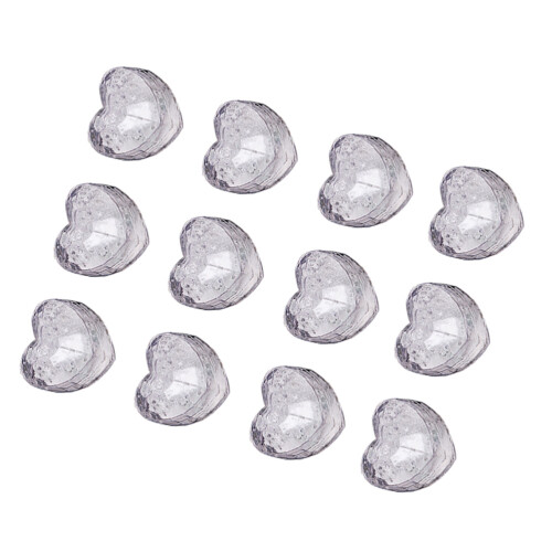 12 Pcs Disposable Heart Shaped Led Cubes For Drink Decoration