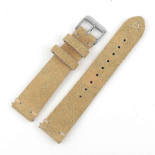 (22mm gold buckle, beige) Vintage Suede Leather Watch Band 18mm 19mm 20mm 22mm Blue Grey Handmade Replacement Strap for ing Watch
