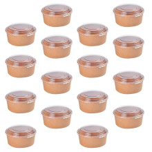 50 Pcs Kraft Paper 26 Oz With Lid For Food Packaging