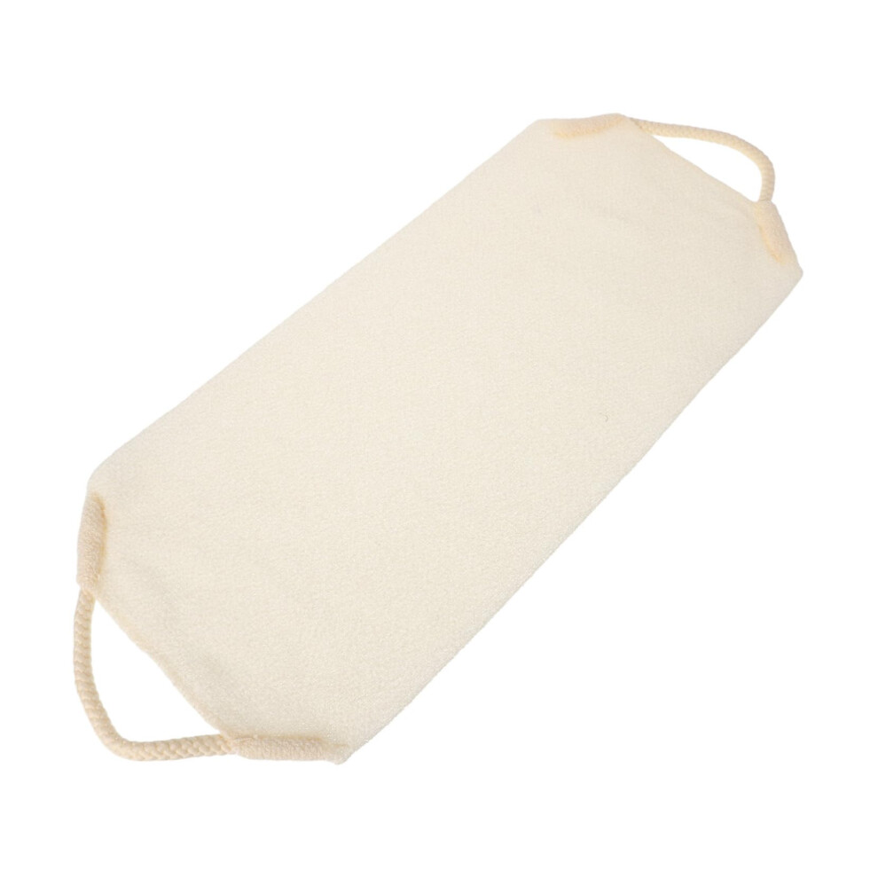 Exfoliating Back Rub Bath Towel Extendable Body Scrubber For Shower And Bath Use Comfortable Grip Beige Multipurpose