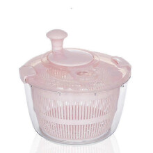 (pink) Large 5L Manual Salad Spinner for Fruits and Vegetable Washing and Drying