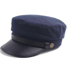 (Navy Blue) Unisex Peaked Brim Hat - Newsboy Style Beret Cap for Casual Wear