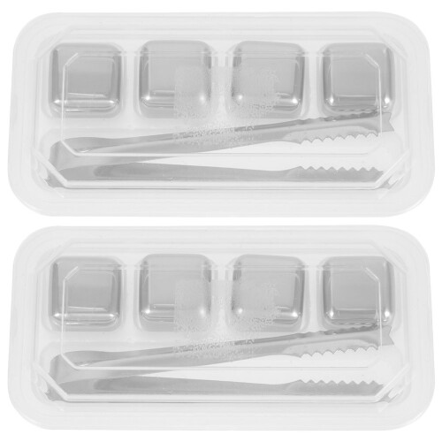 2 Sets Stahl Eiswürfel Wiederverwendbar Für Geschenkidee