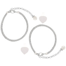 3Pairs Rhinestone Heel Straps Silver Detachable Shoe Chains for Women