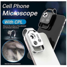 (black) 200x Zoom Magnification Lens for Cell Phone Cameras, Portable X200 Optical Zoom Accessory