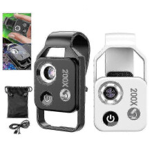 (002 white with cpl) 200x Zoom Magnification Lens for Cell Phone Cameras, Portable X200 Optical Zoom Accessory