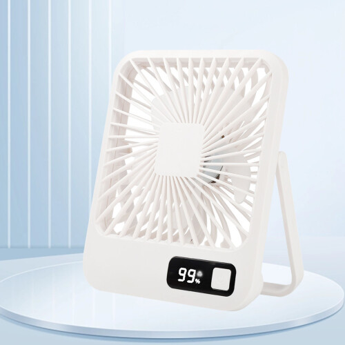 USB-Deskventilator 5-Gang Weiß, Tragbarer Leiser Büro- oder Heimventilator 2