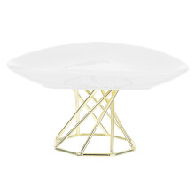 Round Cake Stand Ceramic Dessert Plate For Wedding Party Display