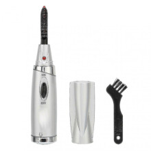 (Silver) Electric Heated Eyelash Curler for Women, Long-Lasting Natural Curl, Quick Styling Tool