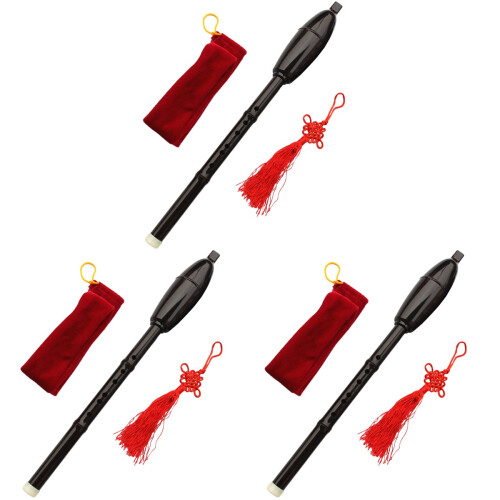 3 Sets Of Practical B Flat Bawu Wind Instrument With Storage Bag 1