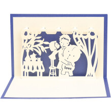 2 Pcs 3D Stereoscopic Father'S Day Paper Carving Gift For Festival
