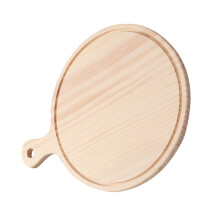 1Pc Japanese-Style Wood Round Pizza Tray Beige