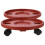 2Pcs Planter Roller Trolley For Indoor Outdoor Red 1
