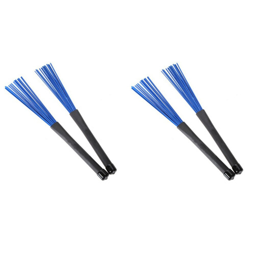 2Pcs Retractable Telescopic Drum Brushes For Jazz Rock Blue 1